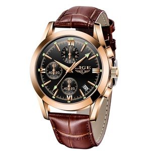 Mens Luxury Leather Analog Watch Business Dress